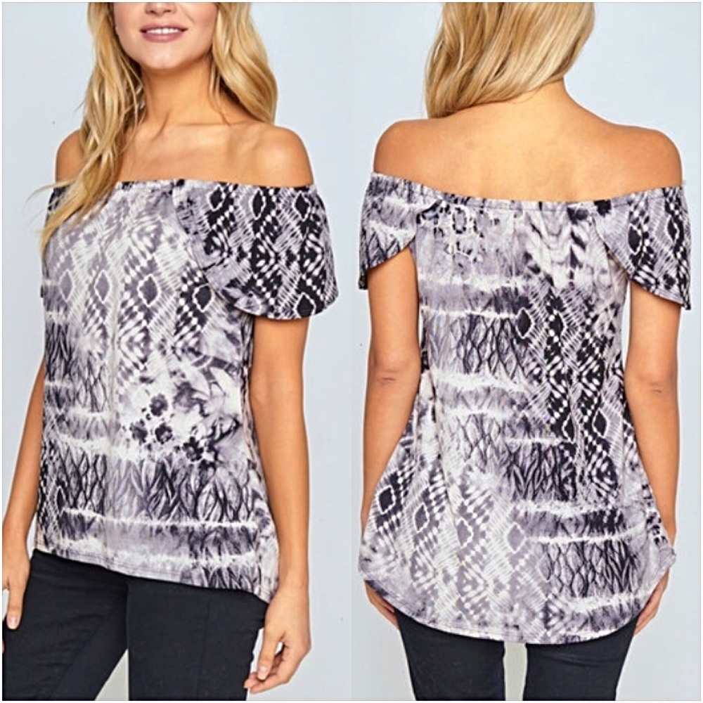 Boho Off The Shoulder Tie Dye Top SML